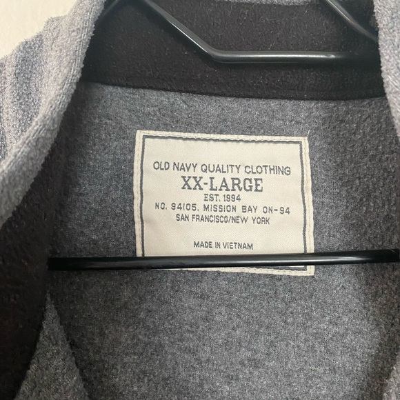 Old Navy Gray Fleece Pullover Sweatshirt Men’s Size XXL Quarter Zip Warm Top - Picture 4 of 8